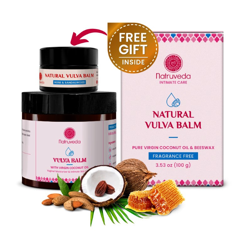 Natruveda  Natural Vulva Balm | Fragrance Free | 3.53 Oz (100gm)